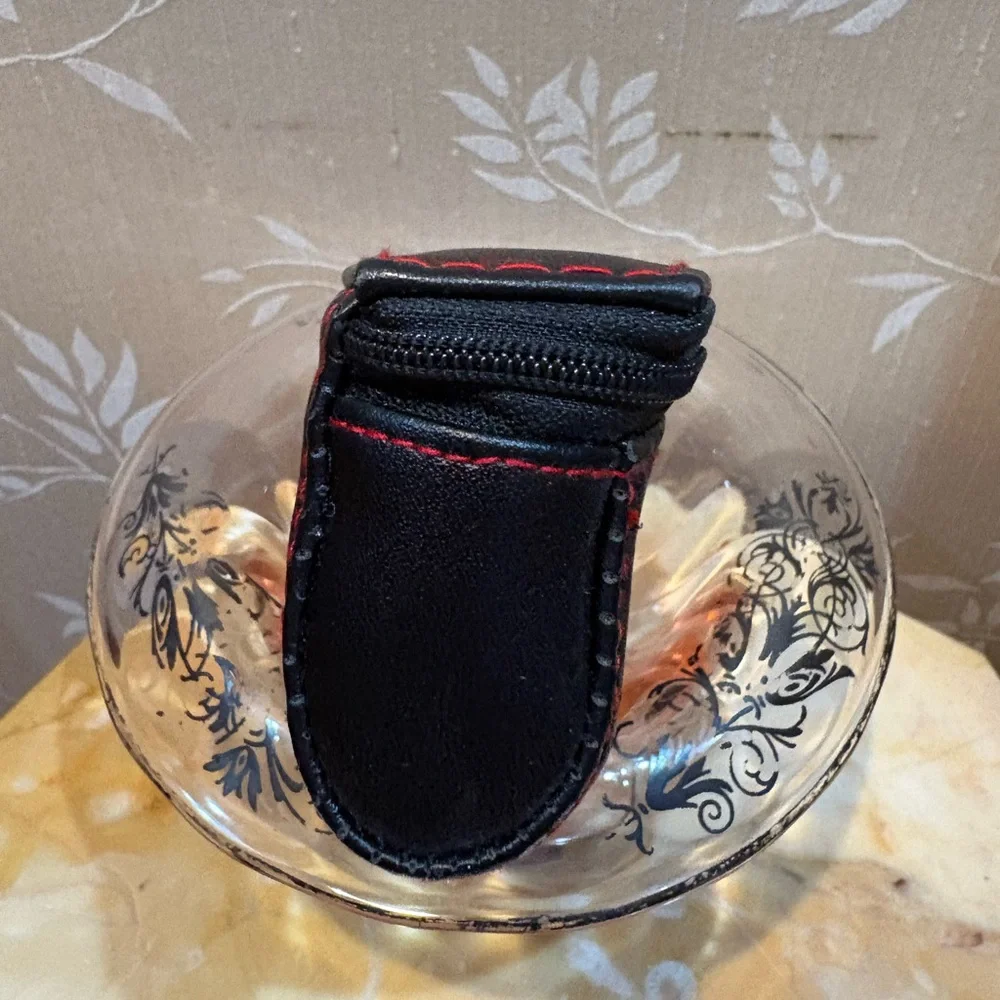 TAG Heuer Black Zippered Eye 👁️ Glass Case with Red Stitching